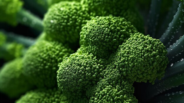 A close up of broccoli with the word broccoli on it