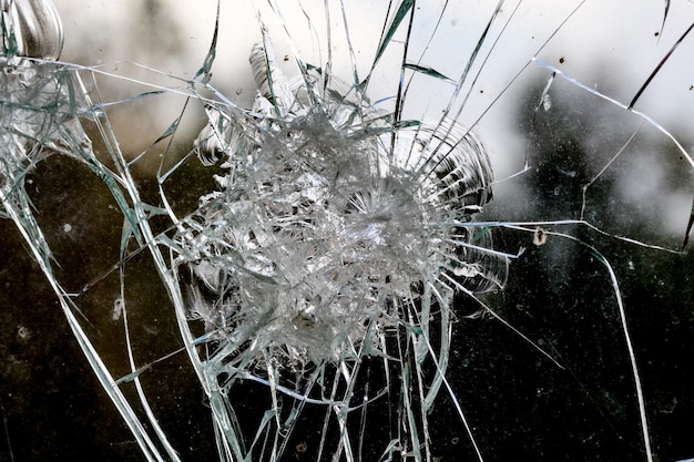 Photo close-up of broken glass