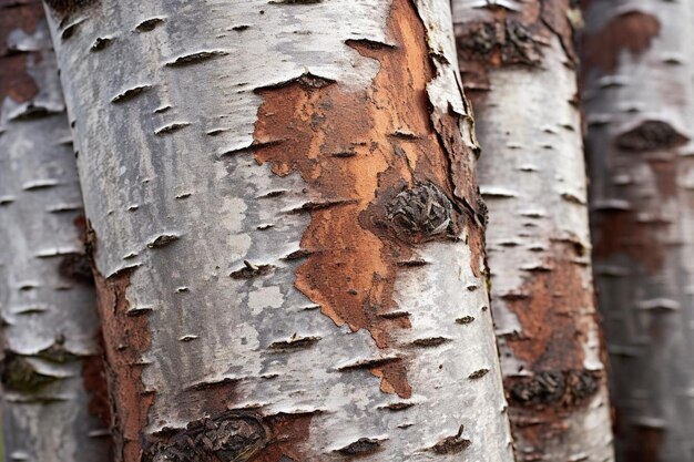 Close up brown bark on tree trunk