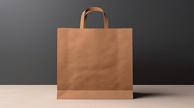 Close up of a brown clean empty clean paper takeout bag isolated on white backgroundAIGenerative AI