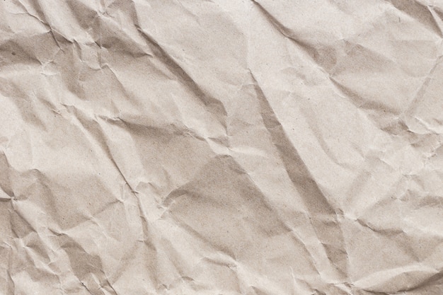 Close up brown crumpled paper texture and background