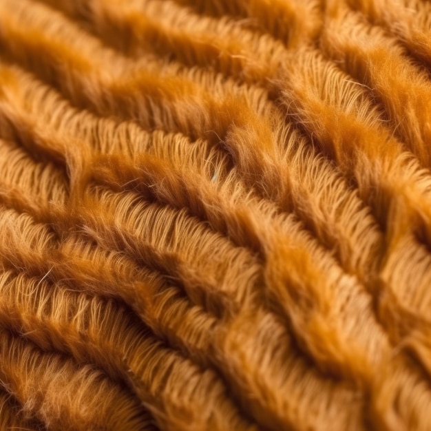 A close up of a brown fur texture with a pattern of wavy lines.