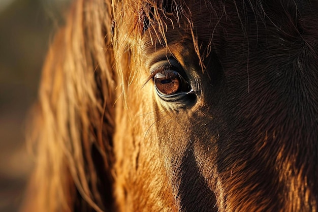 a close up of a brown horses eye