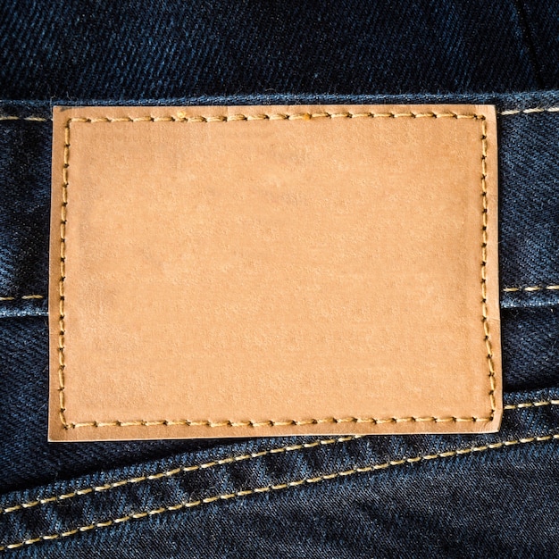 close up brown leather jeans empty with space