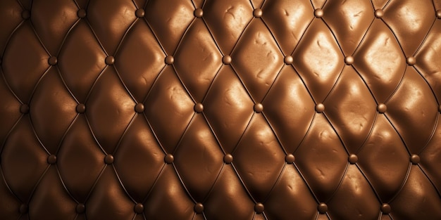 A close up of a brown leather upholstery with the word chocolate on it.