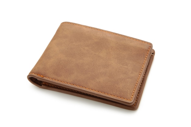 Close up brown leather wallet