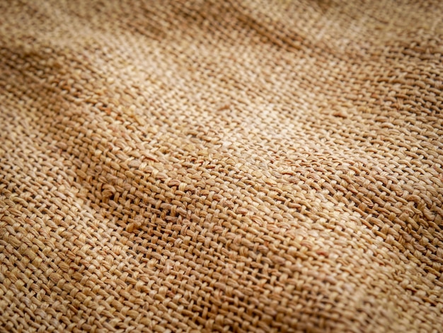 Close Up of brown sackcloth texture background. 