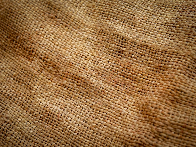 Close Up of brown sackcloth texture background. 