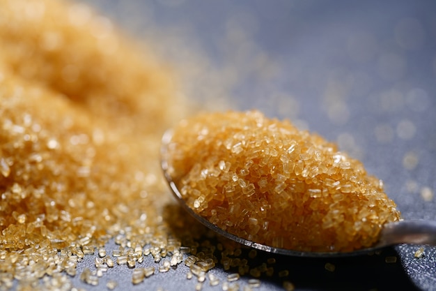 Close-up of Brown sugar in spoon