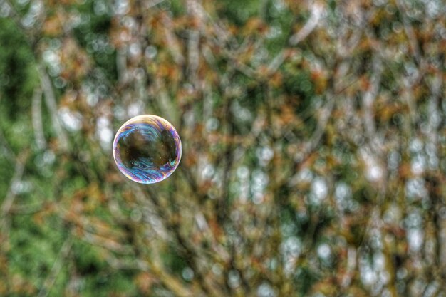 Foto prossimo piano della bolla in aria