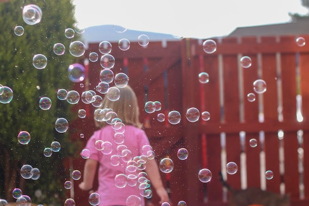 Photo close-up of bubbles in water