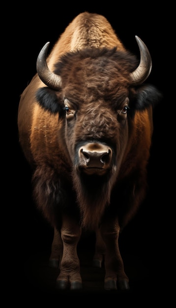 a close up of a buffalo