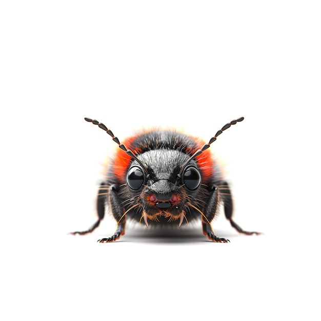 Photo close up of bug on white background generative ai