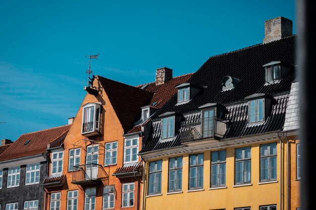 Foto close-up di un edificio a nyhavn, copenaghen