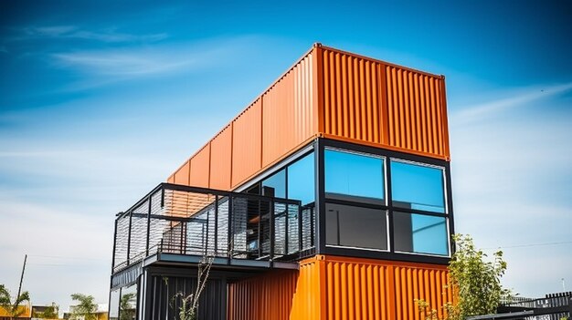 Photo a close up of a building with a balcony and a balcony generative ai