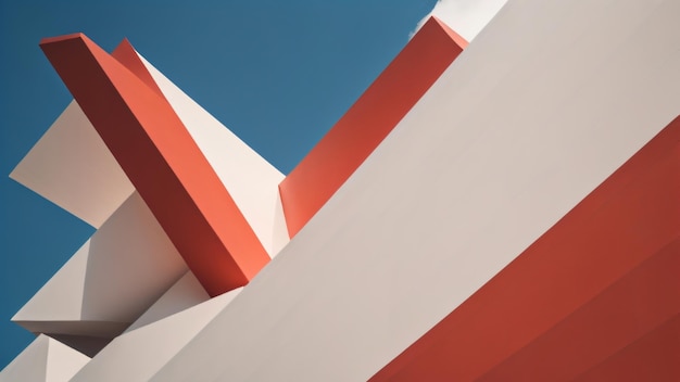 A close up of a building with red and white stripes.