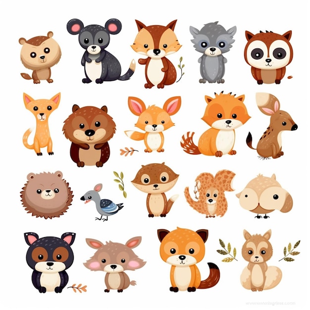 A close up of a bunch of animals with different faces generative ai