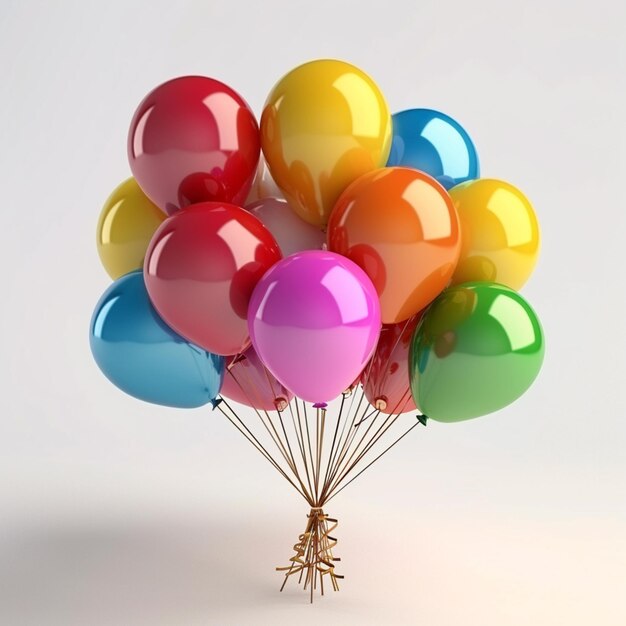 a close up of a bunch of balloons with a string generative ai