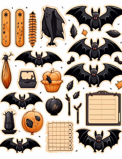 Photo a close up of a bunch of bats and other items generative ai