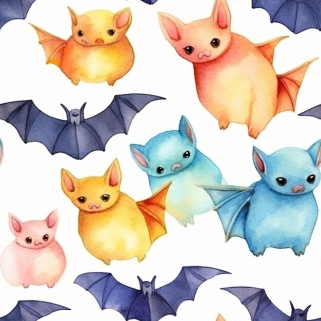 A close up of a bunch of bats on a white background generative ai