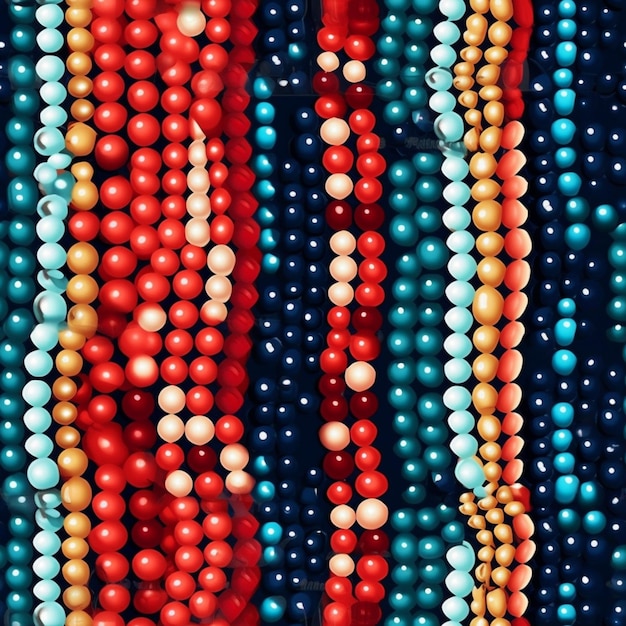 a close up of a bunch of beads with different colors generative ai