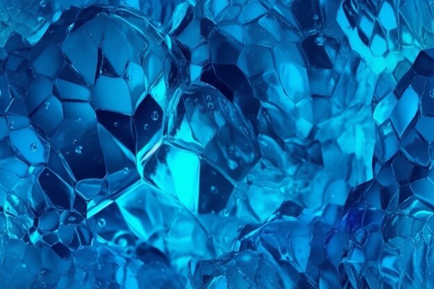 A close up of a bunch of blue crystals on a table generative ai