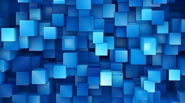 A close up of a bunch of blue cubes in a room generative ai