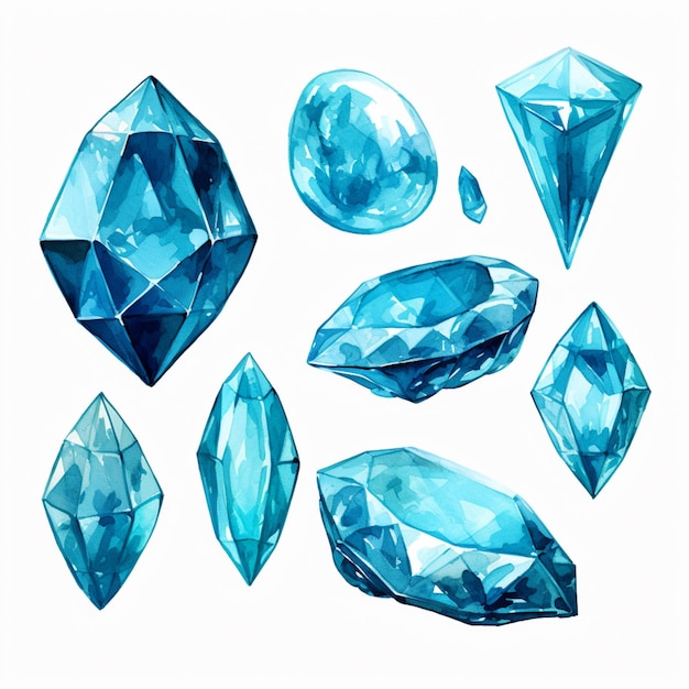 a close up of a bunch of blue diamonds on a white background generative ai