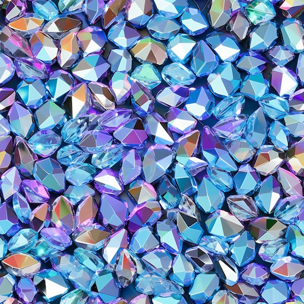 a close up of a bunch of blue and purple crystals generativ ai