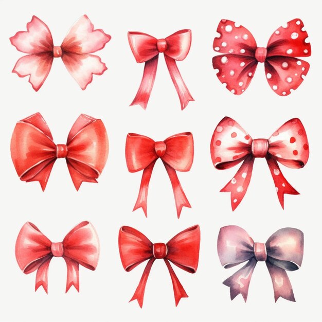 A close up of a bunch of bows with different colors generative ai