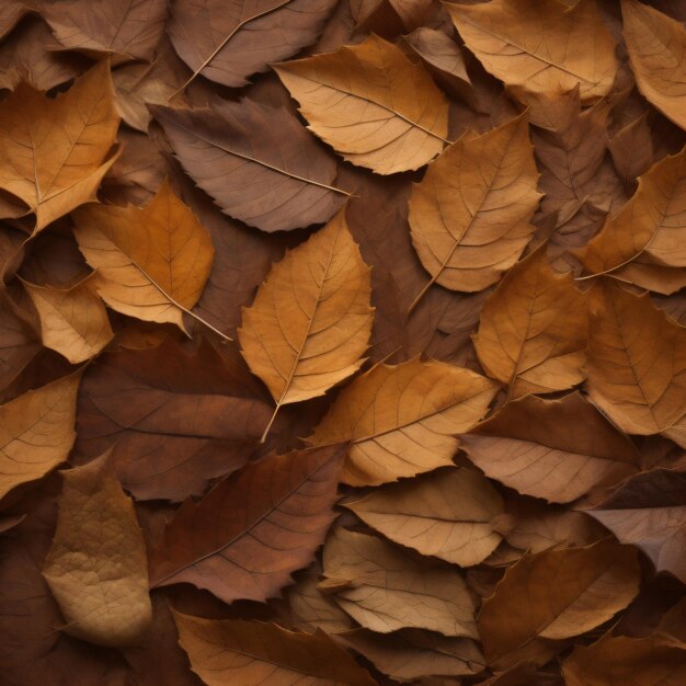 A close up of a bunch of brown leaves.