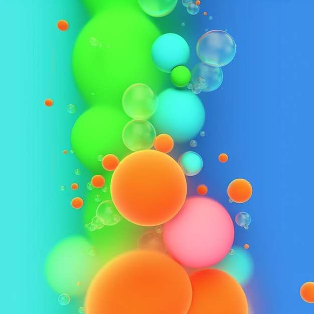 Photo a close up of a bunch of bubbles floating in the air generative ai