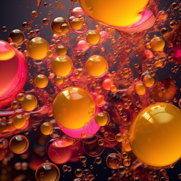 A close up of a bunch of bubbles floating in a liquid generative ai