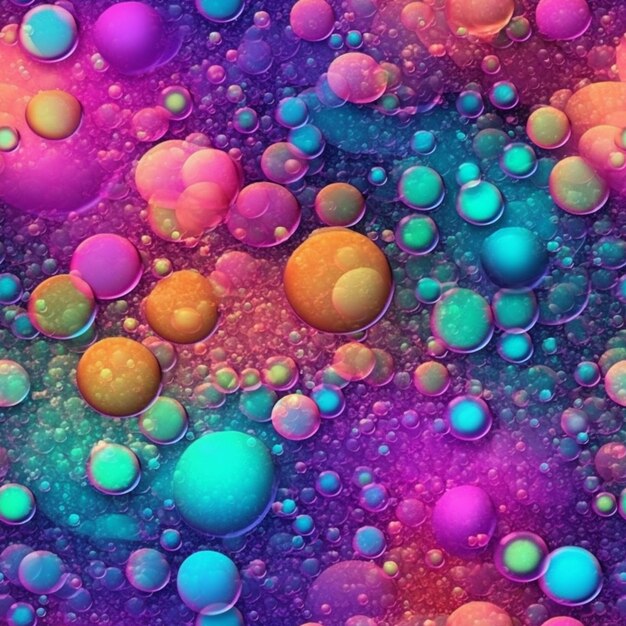 A close up of a bunch of bubbles floating in a pool generative ai