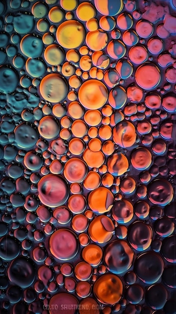 Photo a close up of a bunch of bubbles in a glass generative ai