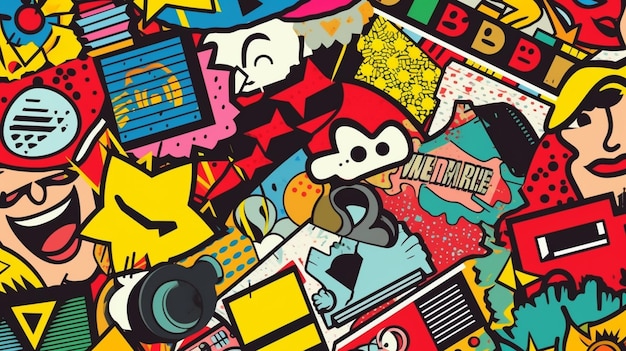 Premium Ai Image A Close Up Of A Bunch Of Cartoon Characters On A Premium Ai Image A Close Up Of A Bunch Of Cartoon Characters On A