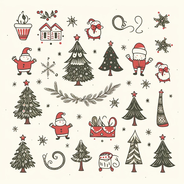 Photo a close up of a bunch of christmas items on a white background generative ai