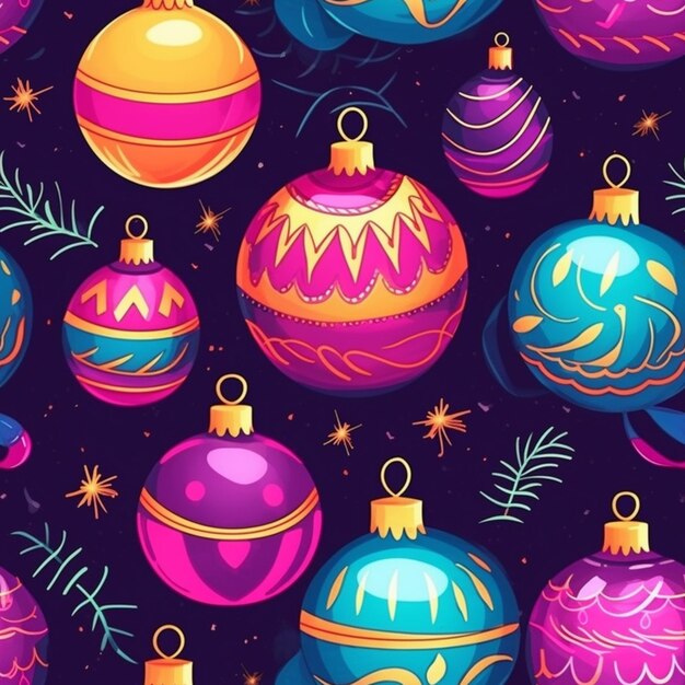 Photo a close up of a bunch of christmas ornaments on a dark background generative ai