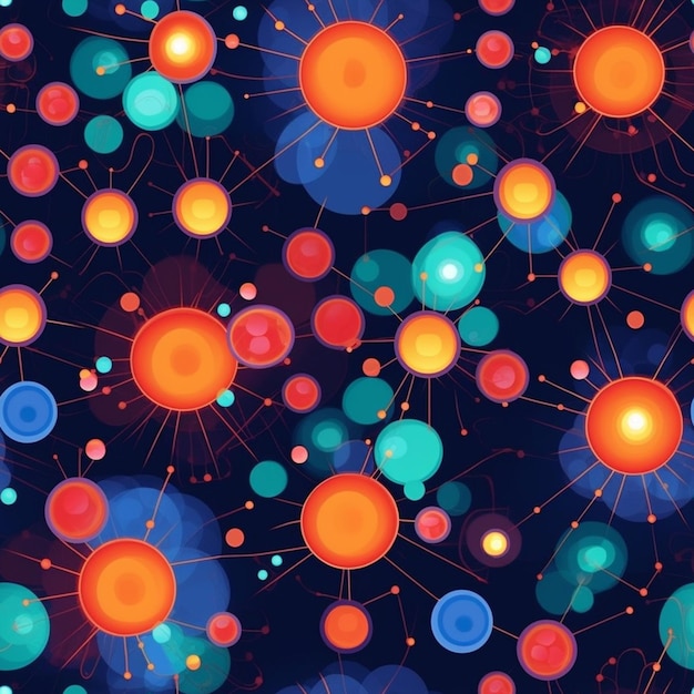 a close up of a bunch of circles with dots on them generative ai