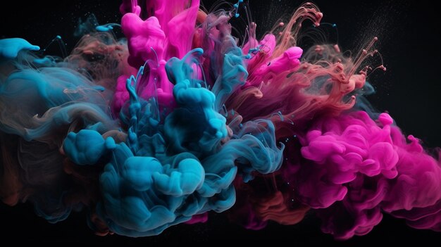 a close up of a bunch of colored ink in water generativ ai