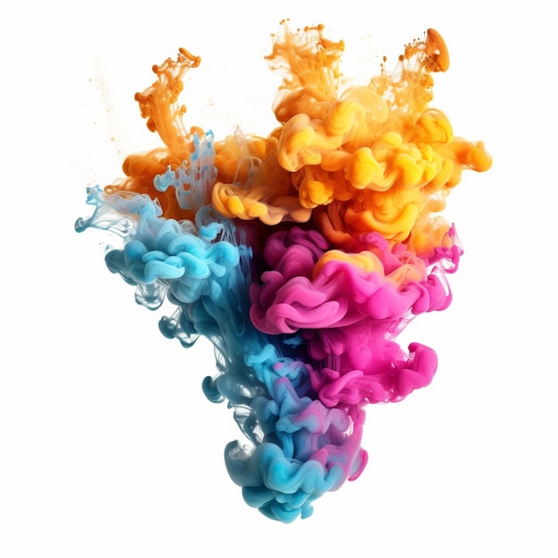 A close up of a bunch of colored ink in water generative ai