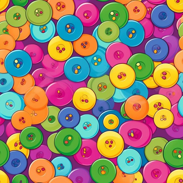 A close up of a bunch of colorful buttons on a purple background generative ai