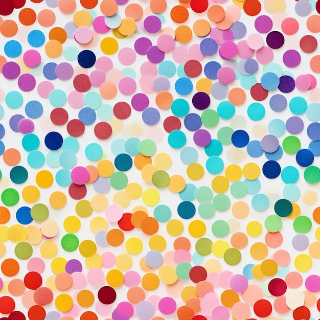 Foto un primo piano di un gruppo di confetti colorati punti generativi ai