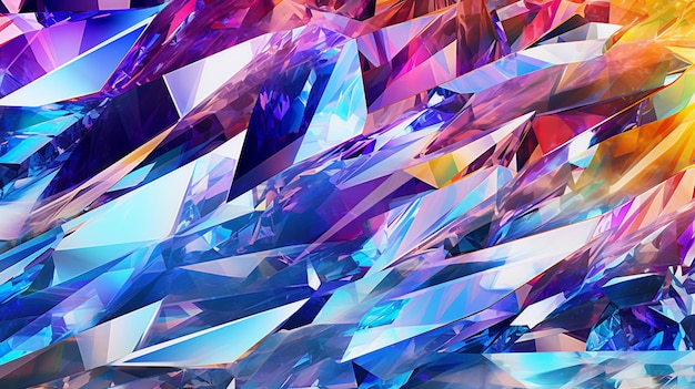 a close up of a bunch of colorful crystals on a table generative ai