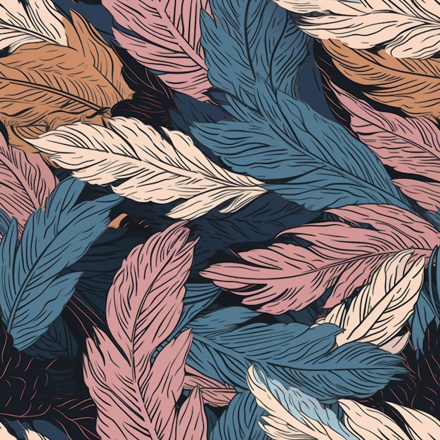 A close up of a bunch of colorful feathers on a black background generative ai