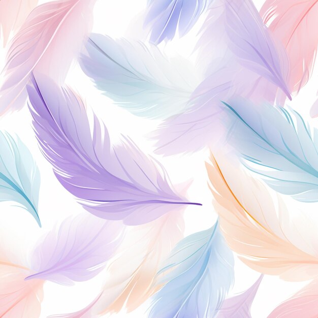 A close up of a bunch of colorful feathers on a white background generative ai