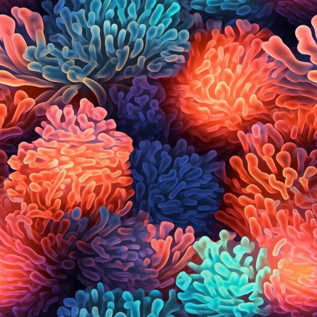 a close up of a bunch of colorful flowers with a black background generative ai