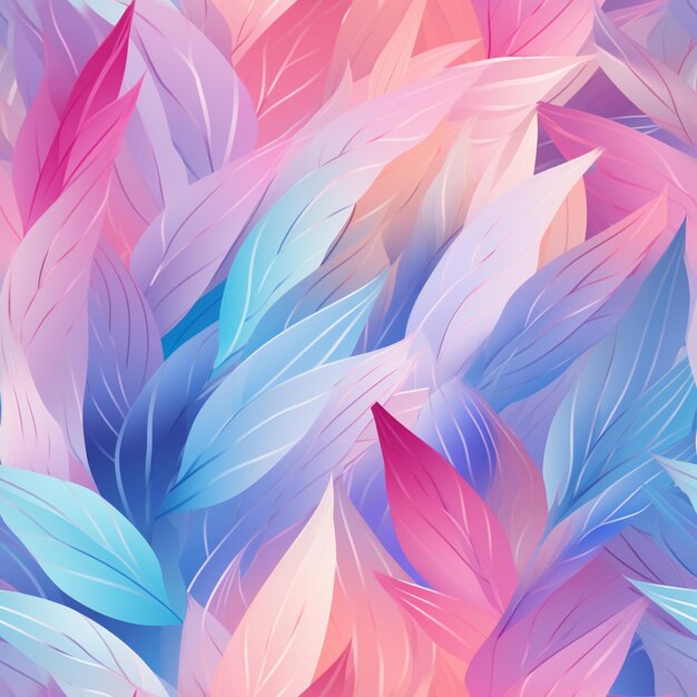 A close up of a bunch of colorful leaves on a blue background generative ai