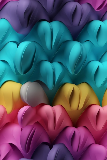 a close up of a bunch of colorful paper hearts generative ai