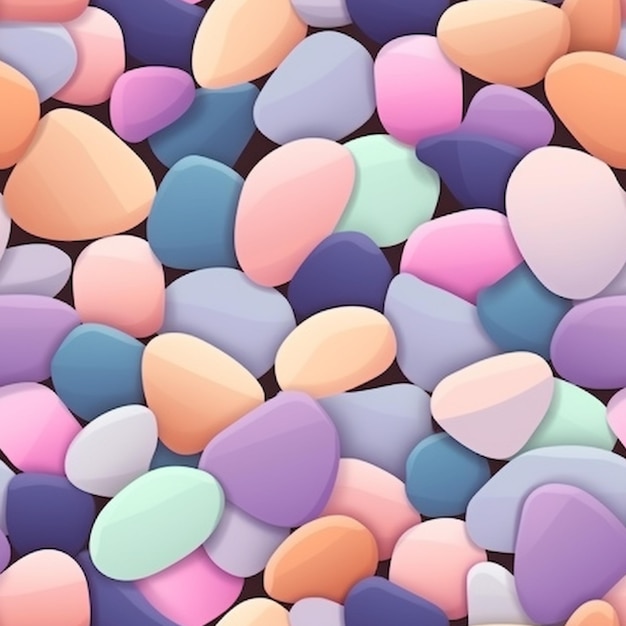 A close up of a bunch of colorful rocks on a black background generative ai